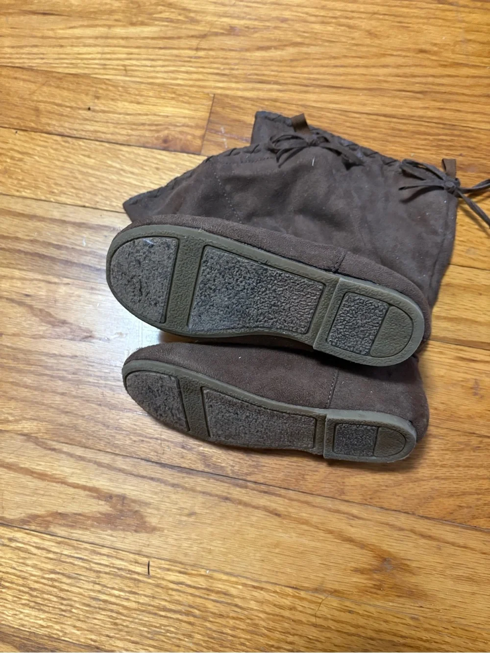 Kids Brown Suede Mid-Calf Boots
